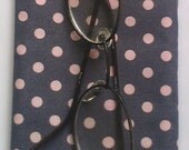 Gray and Pink Polka Dots Eye & Sunglass Case