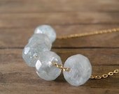 Spring Jewelry Aquamarine Necklace, Faceted Rough Finished Aquamarine Crystal Blue, 14k Gold Filled, Feminine Gift For Her, March Birthstone
