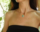 Tiny Teal Howlite Turquoise Teardrop Necklace, 14K Gold Filled Necklace, Minimalist Pendant, Beautiful Delicate, Fall Fashion, Gift For Her