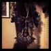 Black Leather and Pewter Folding Fan