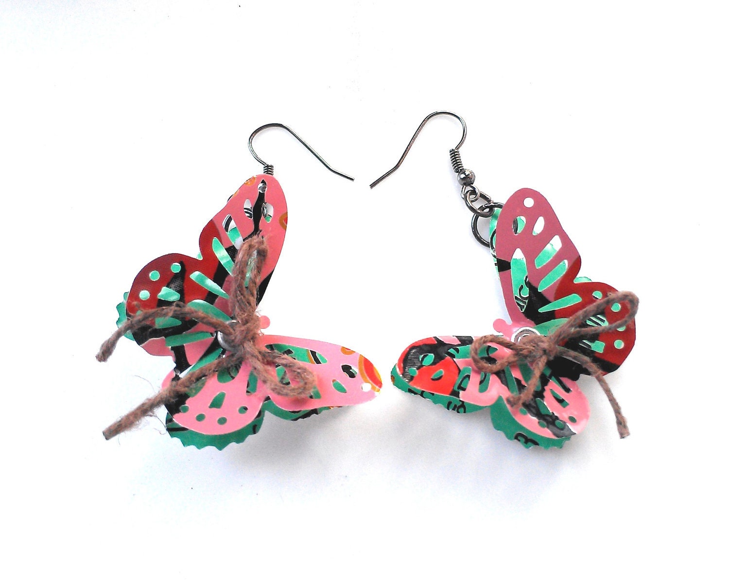 Teen Girl Jewelry Arizona Tea Upcycled Soda Can Butterfly Earrings Teen Girl Gift Tween Jewelry Recycled Soda Can Jewelry - E60