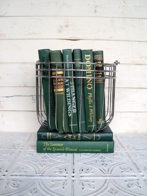 Dark Green Books Instant Library Collection by Color Photography Props Vintage Decorative Books