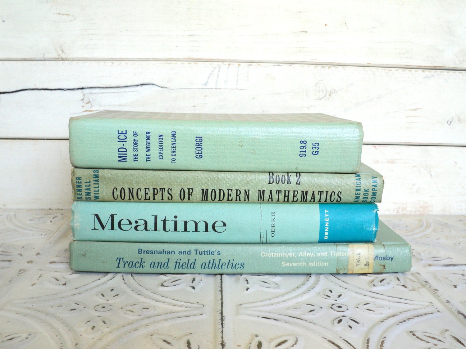 Reserved for Angela Pale Aqua Blue Instant Library Collection Decorative Books Photography Props Turquoise Books by the Foot