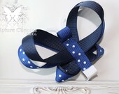 Navy Blue Butterfly Bow. Butterfly Sculpture Ribbon Clippie. Free Ship Promo.
