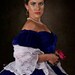 Scarlett O Hara Gone with the Wind Blue Velvet Portrait Gown Dress Costume Adult