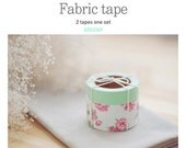 Roll Fabric Reform Tape Decoration for Diary Photo Note etc - Greeny