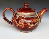 Personal Teapot Honey Red Glaze