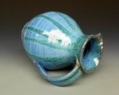 Flower Vase Pitcher Blue Green