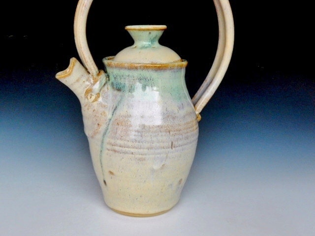 Large 54 oz.Teapot Cream Green