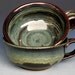French Onion Soup Bowl Mug Green Glaze