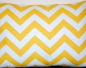 Chevron Pillow Lumbar Pillow Cover Yellow Zig Zag Chevron 12x16 Inches or 12 x 18 Inches