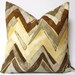 MEMORIAL DAY SALE Chevron Decorative Pillows Flamestitch Accent Pillow Covers 20 x 20 Inches - Pair of Two - Brown, Yellow and Gray