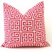 MEMORIAL DAY SALE Decorative Throw Pillow Covers 18 x 18 Inches Sherbert Pink Greek Pair of Two