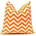 MEMORIAL DAY SALE Orange Chevron Pillow One Decorative Throw Pillow Covers Tangerine Chevron on Natural 20 x 20 Inches Cushion Covers