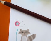 Personalized Raccoon Notepad Flower