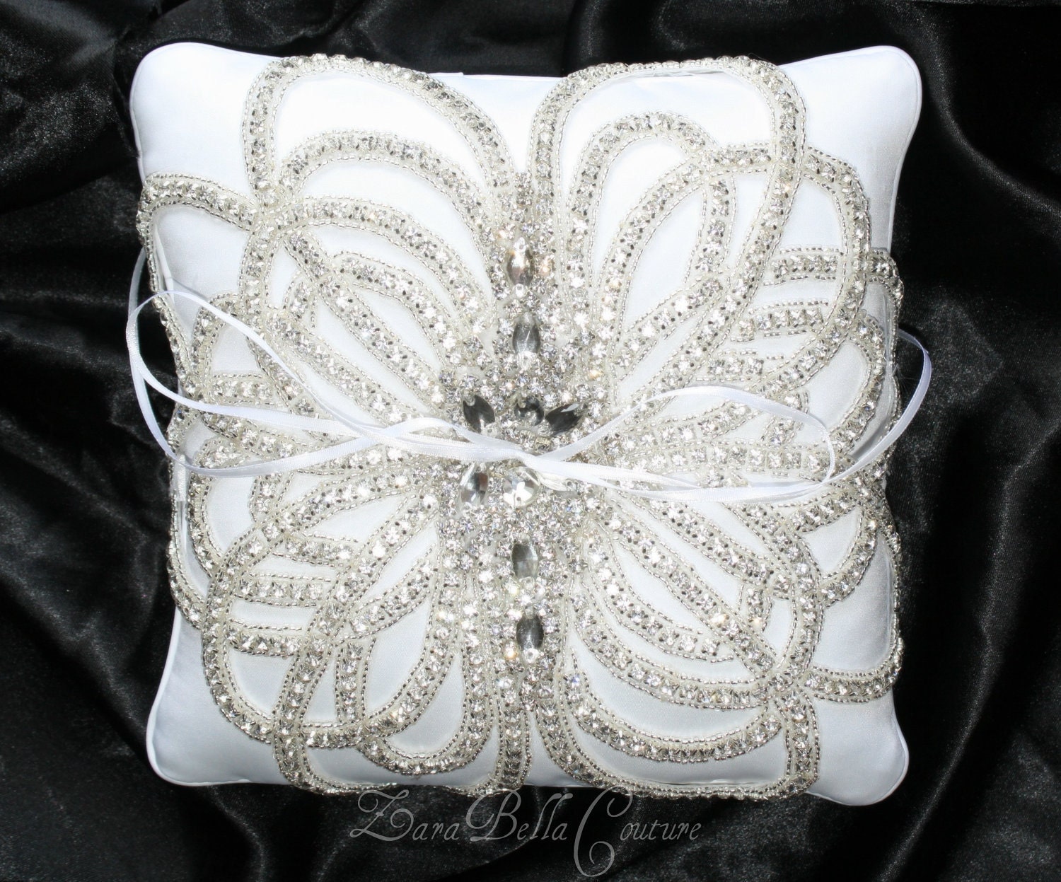 Crystallized wedding ring Bearer pillow bridal accessories