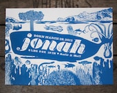 Custom Design Letterpress Birth Announcements Jonah and the Whale