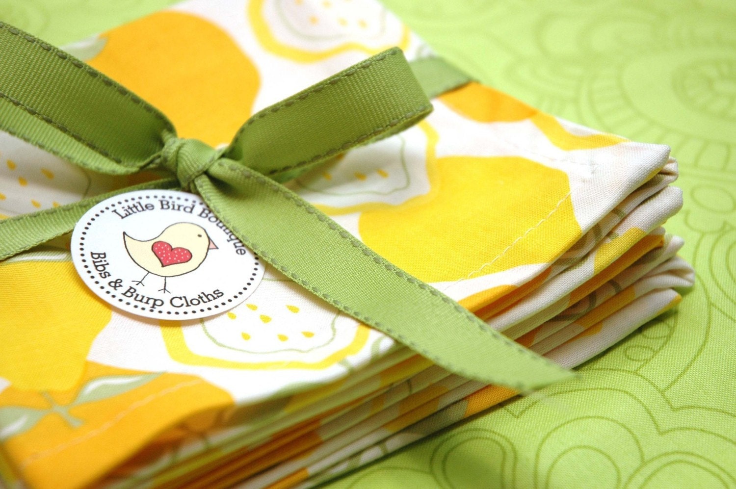 Cloth Napkins 15 Inch Set of 4 Yellow and Orange Lemons