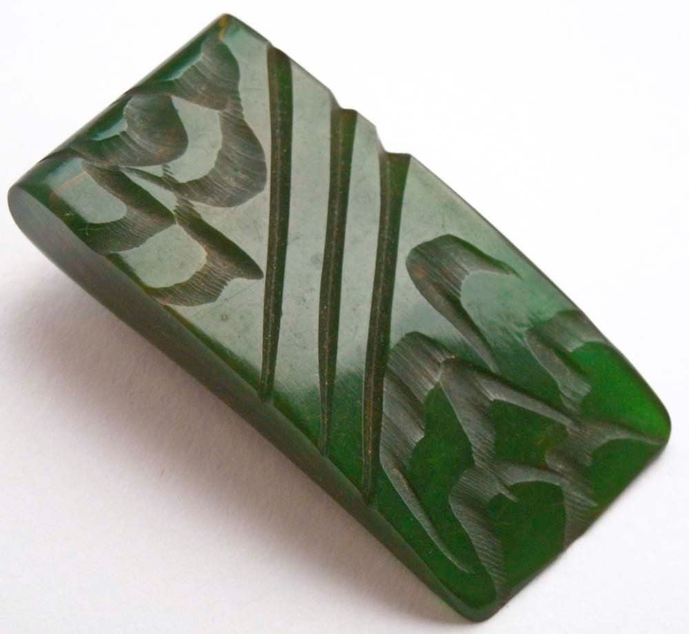 Vintage Carved Bakelite Fur or Dress Clip - Made in the USA