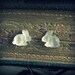 Down the Rabbit Hole ... earrings vintage frosted white glass rabbits alice in wonderland nature bunny post stud through the looking glass