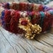 Bangle Bracelet of Sari Silk and Gold Vermeil Charm