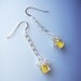 Tiny Yellow Glass Gift Box Sterling Bow Earrings