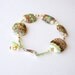 Jewelry Bracelet Nectarine Lime Flat Lampwork Bead Sterling Silver