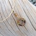 Pendant Delicate Charm Topaz Stones Beads Wavy Metal Cord