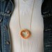Long pendant orange and green abacus circle necklace