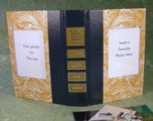 Reader's Digest Book Cover Double Photo Frame Gold Marble/Navy Blue