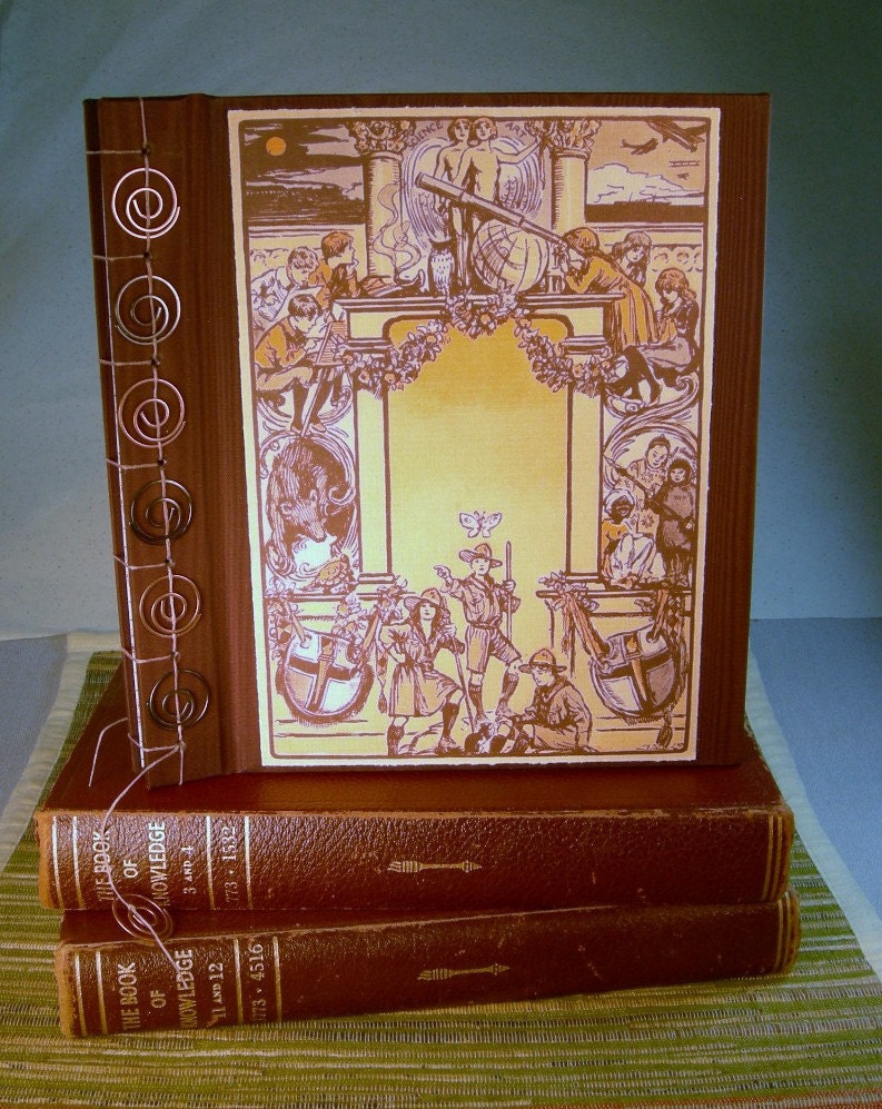 Book of Knowledge Journal w/Vintage Encyclopedia Image on Cover