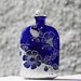 Hand Painted Royal Blue Glass Art Bottle,decorated with Swarovski Crystals Home Decor Vase