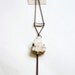 NATURAL- Raw white turquoise stone Necklace- antiqued copper chain, copper brass tubes
