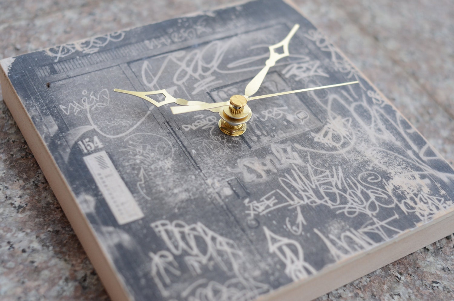 Graffiti Wood Clock