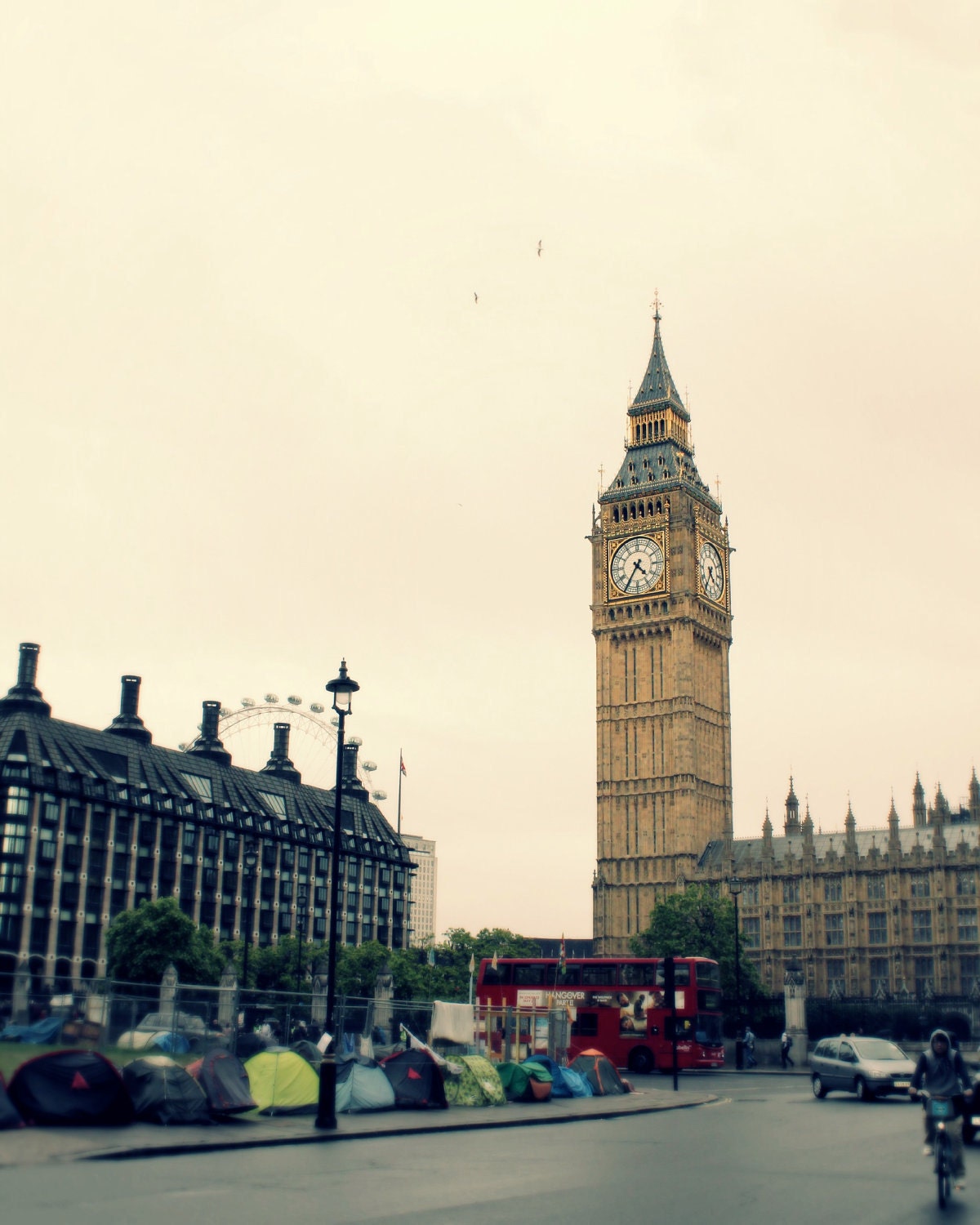 Big Ben Photograph 8x10 - London Travel Photography - Big Ben London Eye Parliament