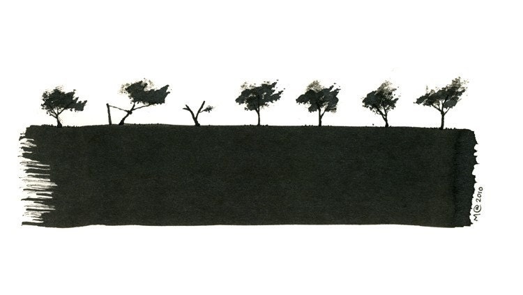 Orchard - Original ink drawing