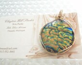 Sands of Time Wire Wrapped Fused Glass Pendant