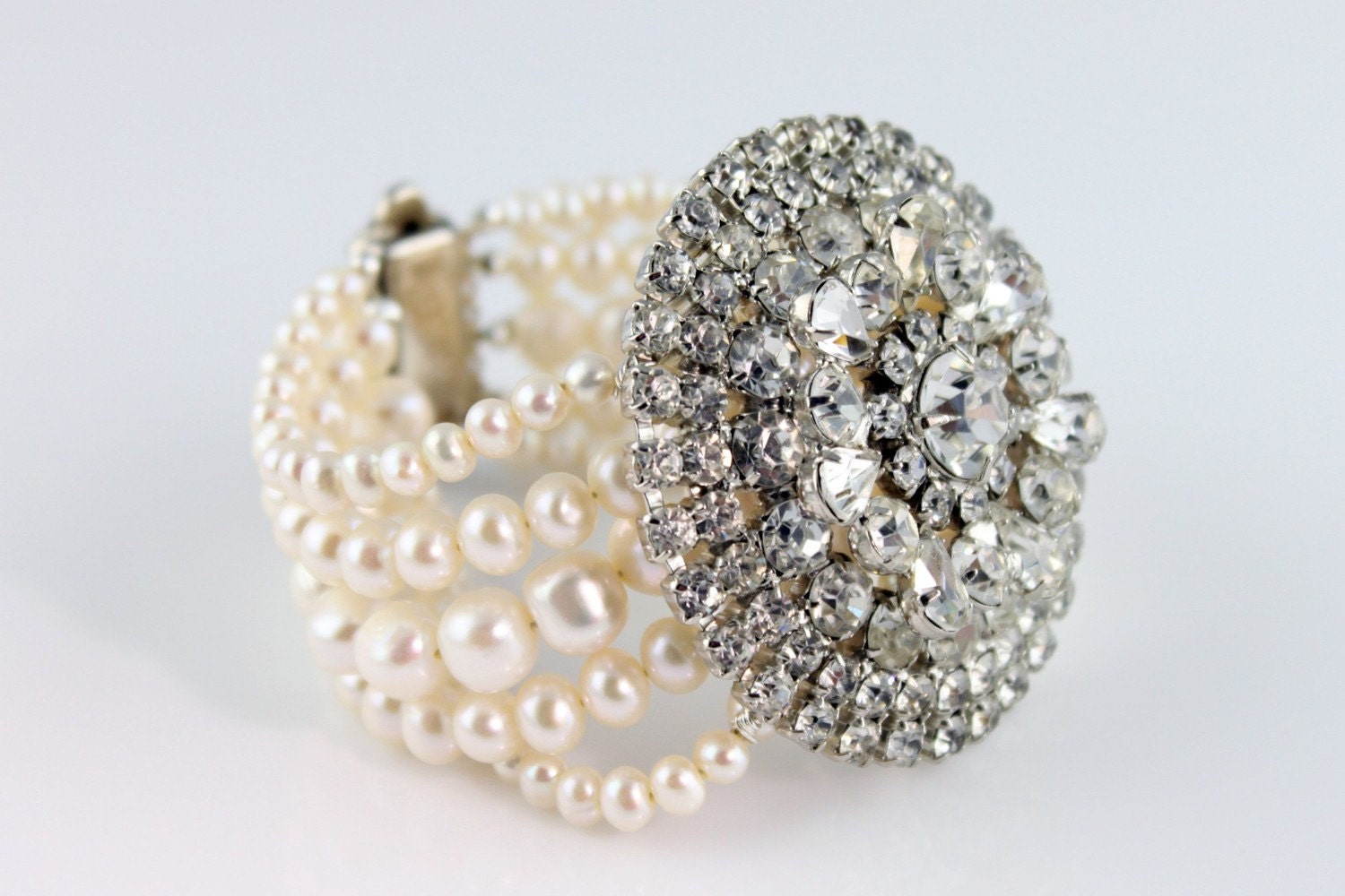 Constance Vintage Brooch Bracelet  - Featured in Carolina Bride Magazine