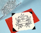 Heart Bird Banner Clear Polymer Rubber Stamp