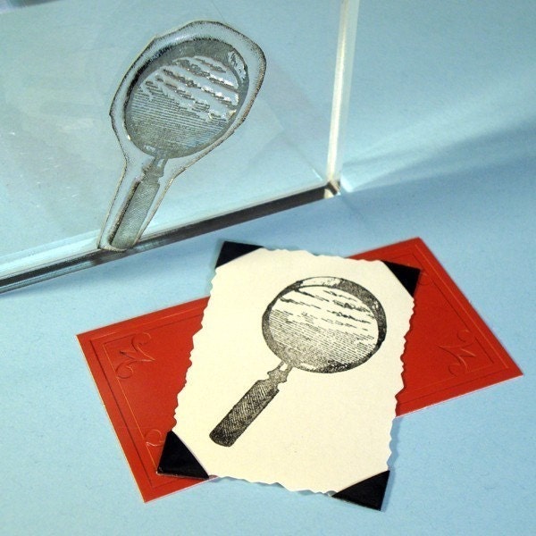 Magnifying Glass Clear Polymer Rubber Stamp