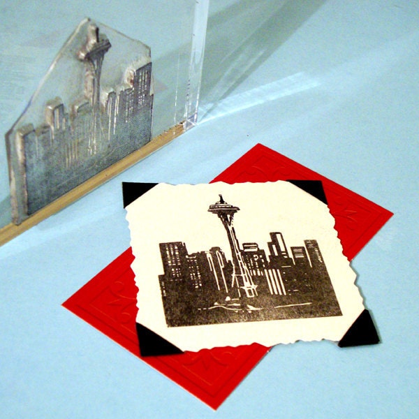 Seattle Skyline Clear Polymer Rubber Stamp space needle
