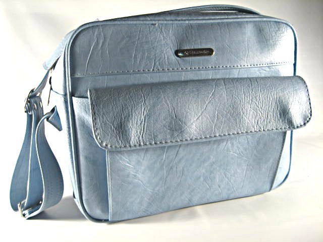 Vintage Blue Vinyl Carry On