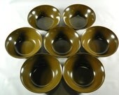 Vintage Melamine Bowls - Texas Ware - Set of 7 - Mocha