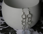 BLUE WONDER - silver chain blue chalcedony earrings
