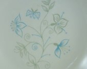 8 Summer Time Cereal Bowls Taylor Smith Taylor 1950s, Aqua Flowers