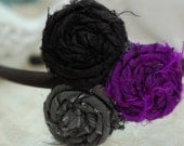 Purple, black, and gray Silk Rosette Headband