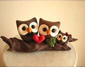 DEPOSIT for Owl love on a branch custom wedding cake topper