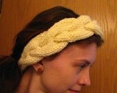 Braided Knit Headband in Cream