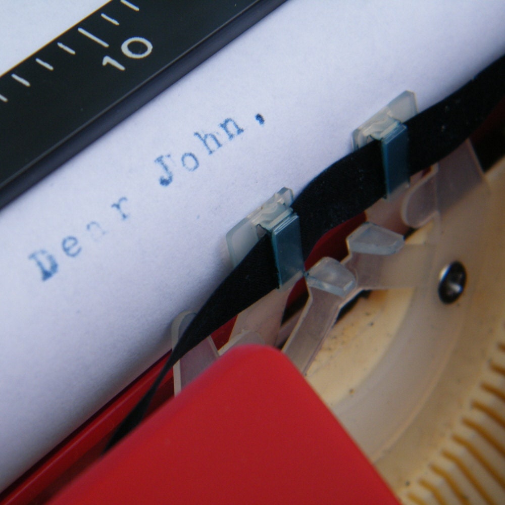 Vintage  Typewriter Red and White Sears Holiday with Original Case