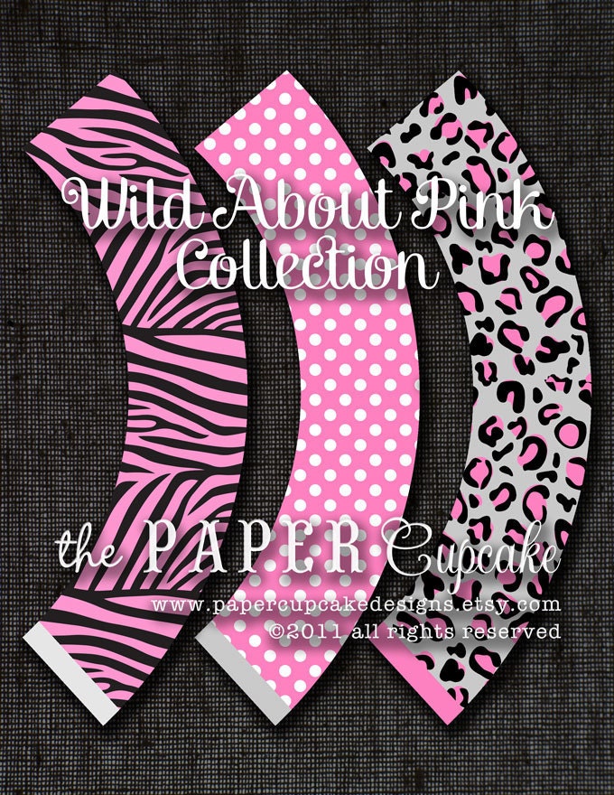 Printable Cupcake Wrappers - Wild About Pink Design - DIY Printables by The Paper Cupcake Il_170x135
